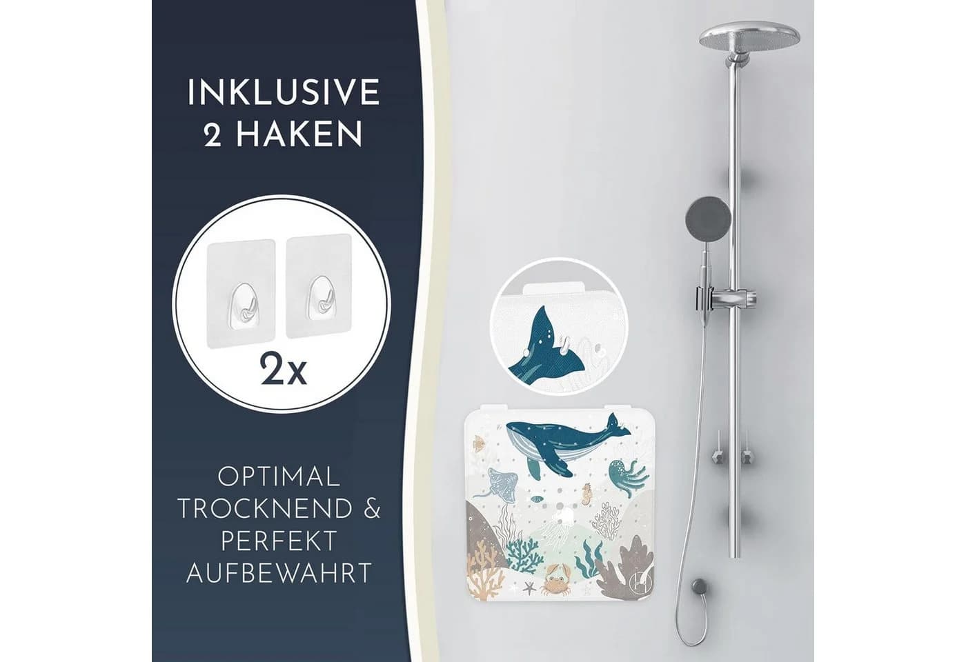 Homerella Duschmatte rutschfest Kinder BPA-frei mit Haken - Bild 3