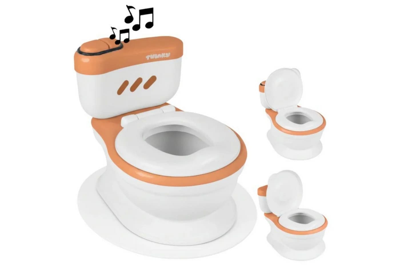 TWINKY Toilettentrainer 3-in-1 mit Flush-Sound und Deckel Weiß - Bild 2