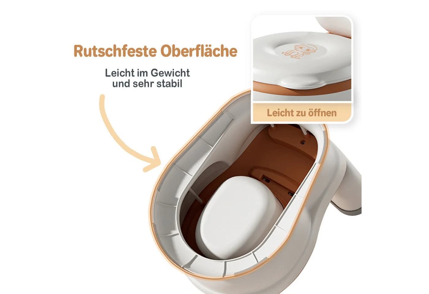 TWINKY Toilettentrainer 3-in-1 mit Flush-Sound und Deckel Weiß - Bild 3