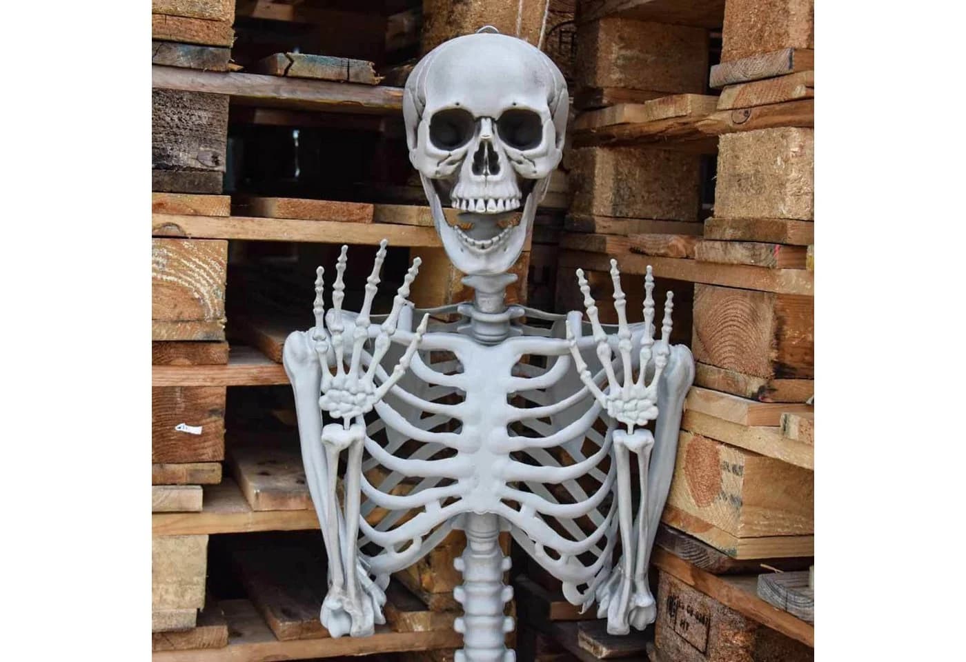 Mikamax XXL Skelett Dekofigur 1,70m Weiß Halloween
