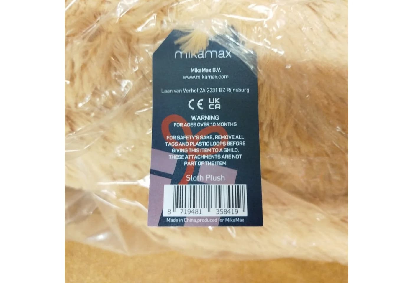 Mikamax Kuscheltier XXL Faultier mit Klettverschlüssen - Bild 3
