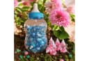 Mikamax XXL Babyflasche mit 30 kleinen Flaschen für Babypartys in Babyblau Bild 1