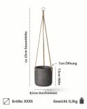 finestgreen Blumenampel Hängepflanztopf Charlie Fiberclay Schwarz Bild 5