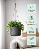 finestgreen Blumenampel Patt Fiberclay Beton-Optik Schwarz Bild 1