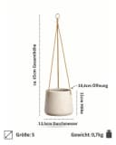 finestgreen Blumenampel Patt Hängepflanztopf Grau Fiberclay Beton-Optik Bild 5