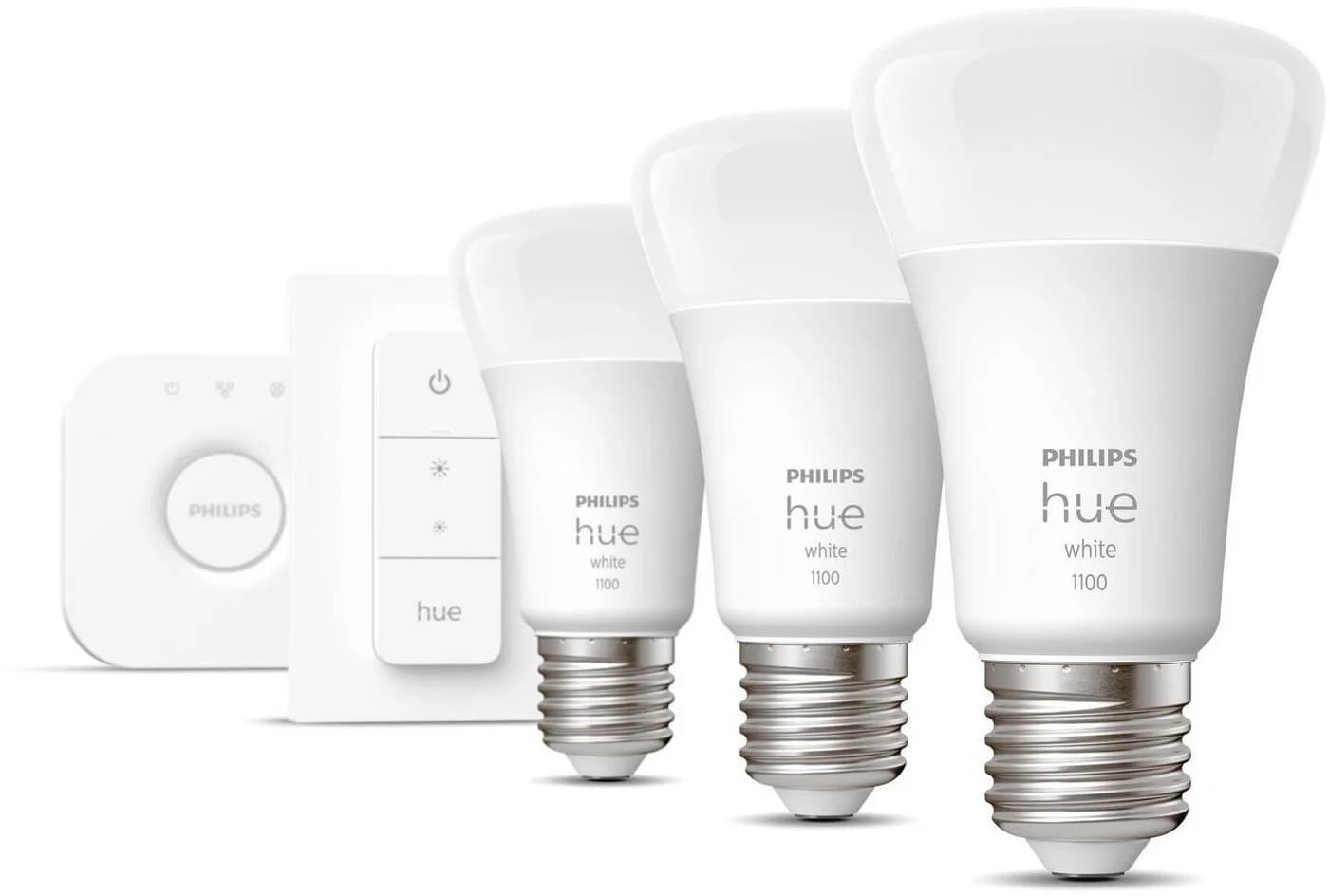 Philips Hue LED Starter Set E27 3er Pack Warmweiß mit Bridge