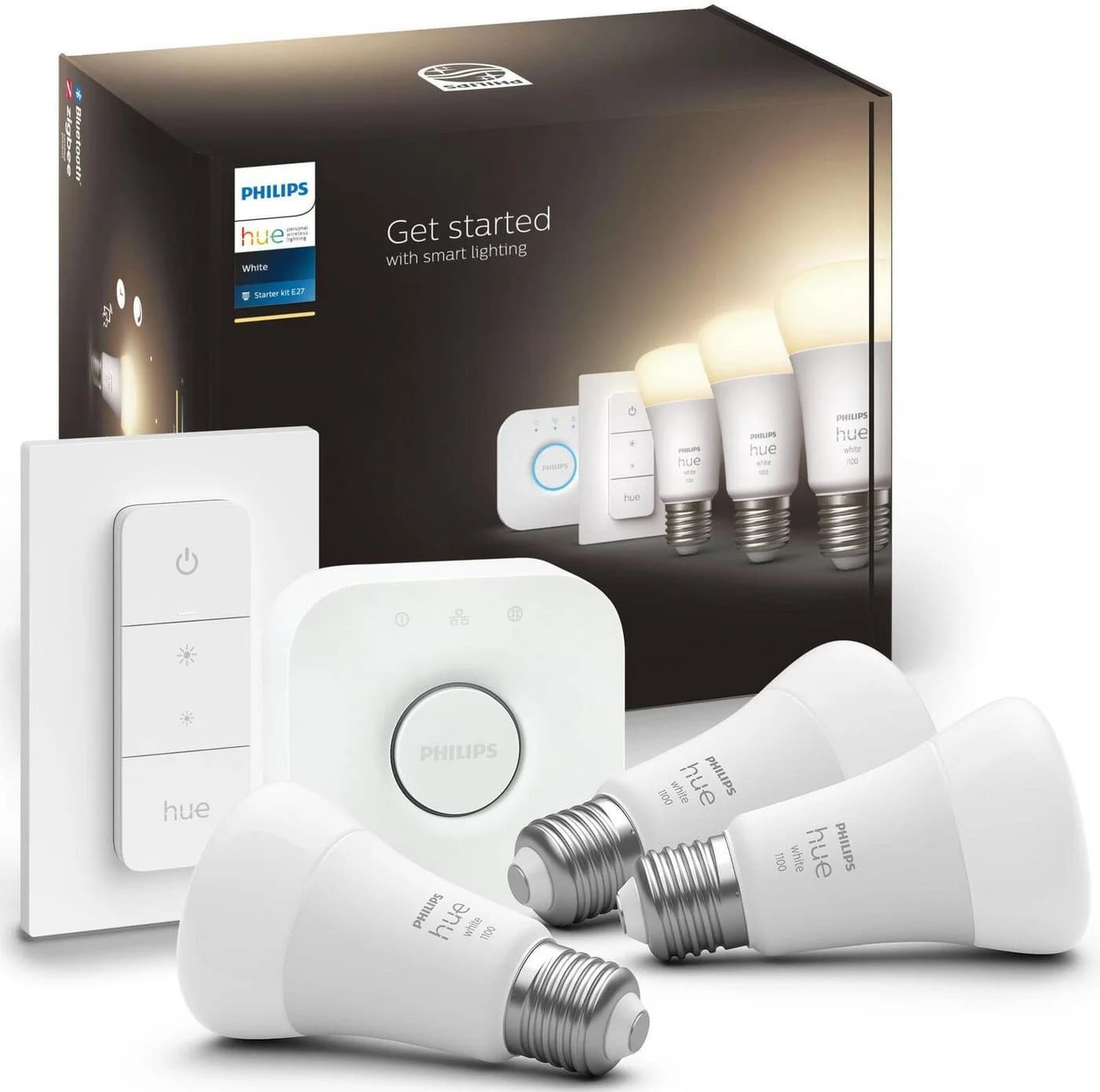 Philips Hue LED Starter Set E27 3er Pack Warmweiß mit Bridge - Bild 3