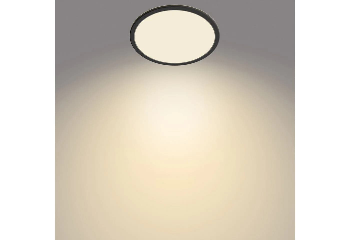 Philips SuperSlim LED-Deckenlampe IP44 24,5 cm Schwarz
