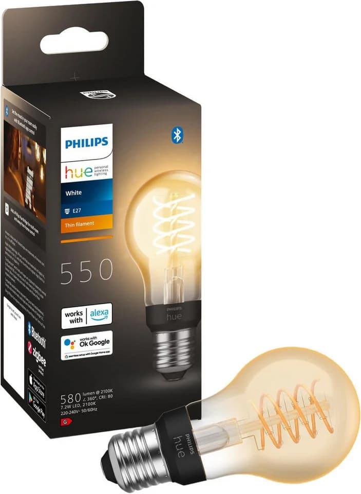 Philips Hue LED-Filament A60 E27 Smart Lampe Warmweiß 550lm - Bild 2