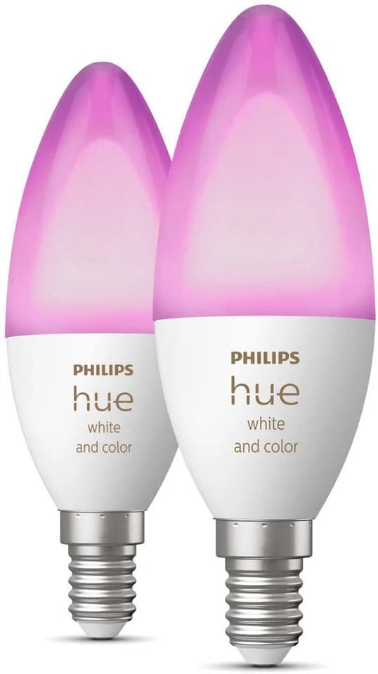 Philips Hue LED-Leuchtmittel White and Color Ambiance Kerze 470lm, E14, 2 St., Farbwechsler - Bild 4