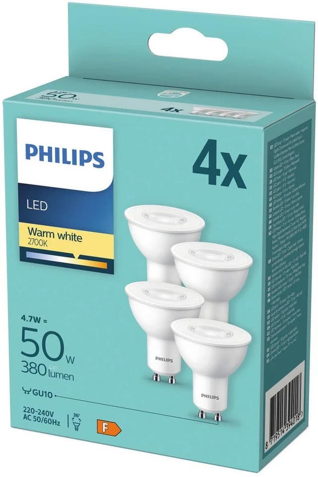 Philips Hue LED-Leuchtmittel LED classic Lampe 50W GU10 warmweiß 345lm 4er Pack - Bild 4