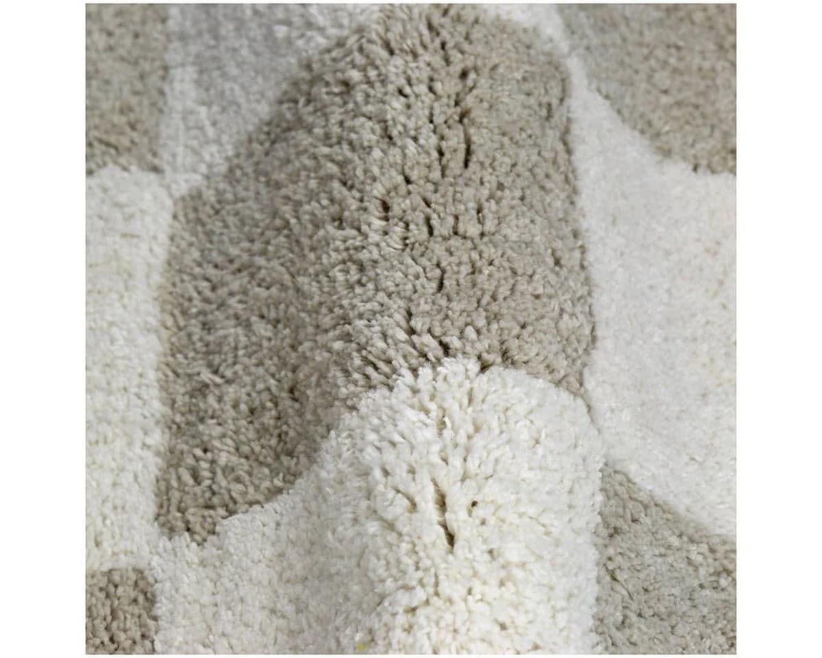 Kersten BV Badematte CHECKER Taupe Creme 100% Baumwolle