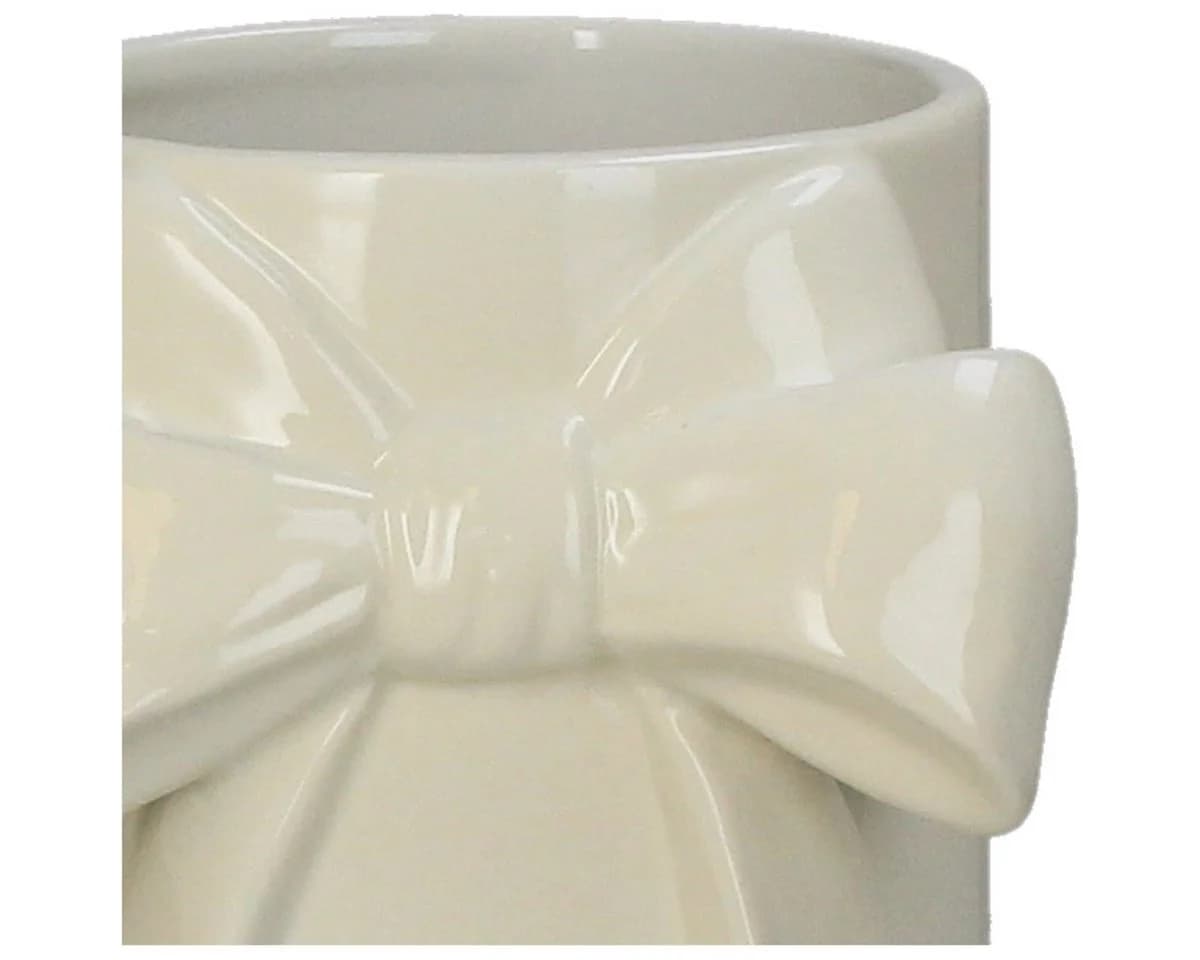 Kersten BV Dekovase White Elegance XL mit 3D-Schleife Weiß