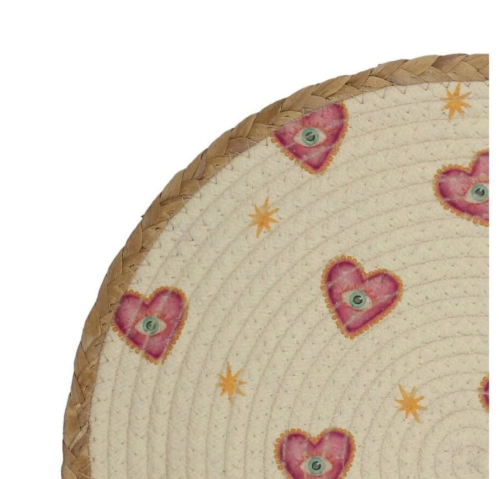 Kersten BV Platzset Herz-Motiv Beige Polyester Ø 38 cm