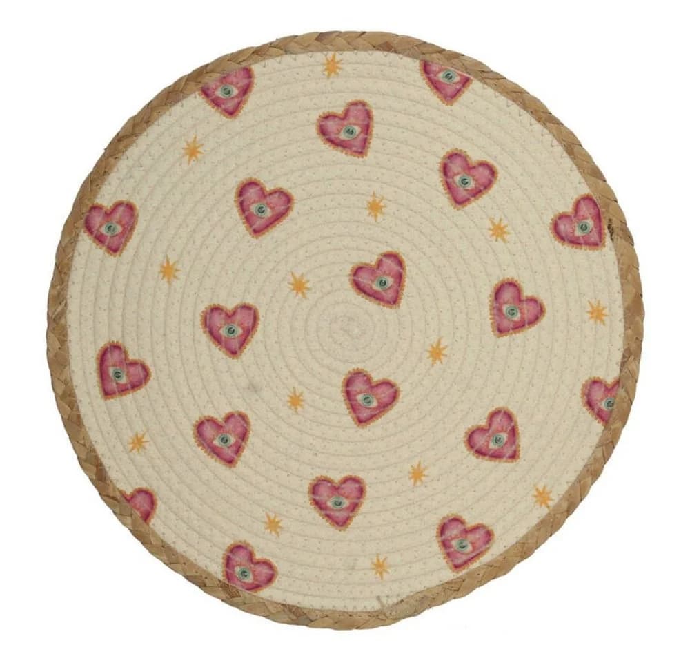 Kersten BV Platzset Herz-Motiv Beige Polyester Ø 38 cm - Bild 2