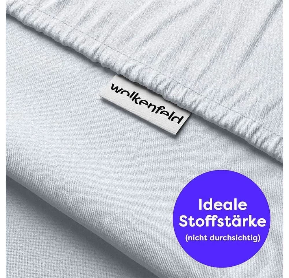 Wolkenfeld Spannbettlaken 100% Baumwolle Jersey Gummizug - Bild 3