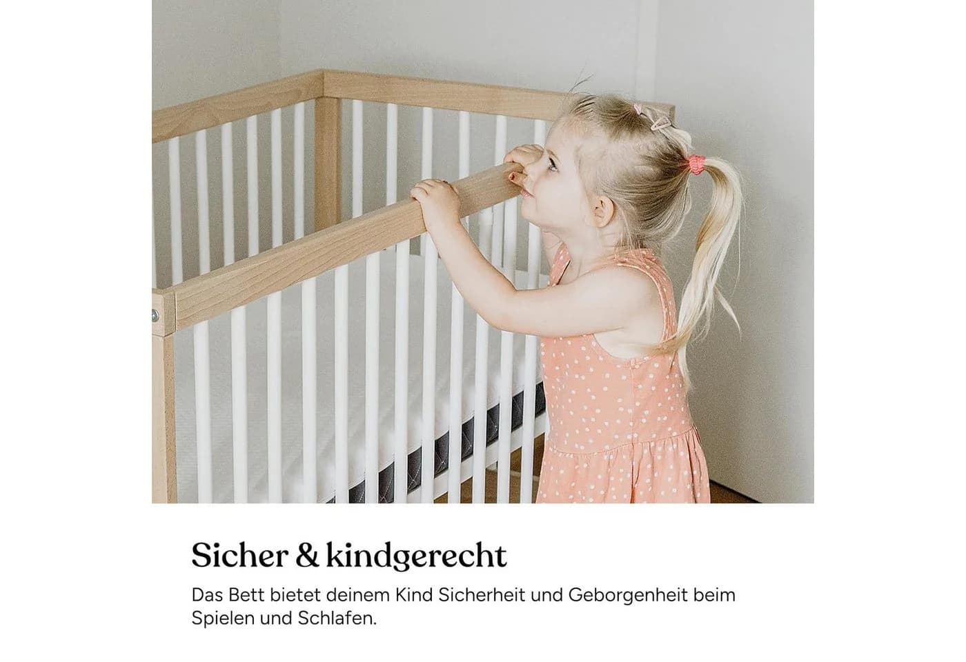 Ehrenkind Babybett PUR Massivholz mit Matratze Weiß