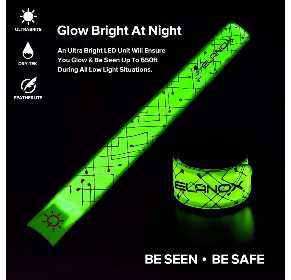 ELANOX LED Blinklicht Armband Grün Reflektorband Sport Outdoor Sicherheitslicht