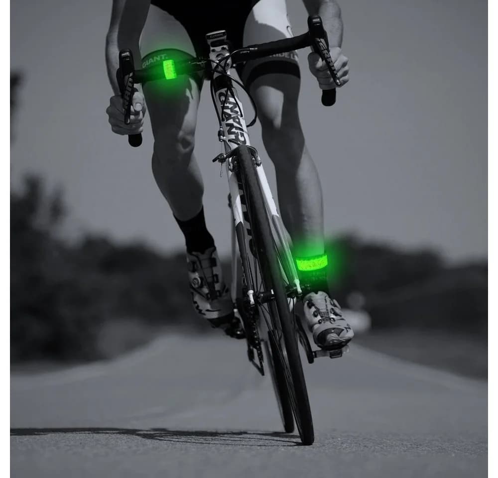ELANOX LED Blinklicht Armband Grün Reflektorband Sport Outdoor Sicherheitslicht - Bild 5