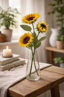 Goods NL Kunstblumenzweig Sonnenblume 3 Blüten Gelb 90 cm Bild 4