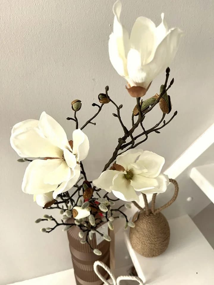 Kunstblume Kunst-Stielblume Magnolienzweig Weiß Goods NL - Bild 3