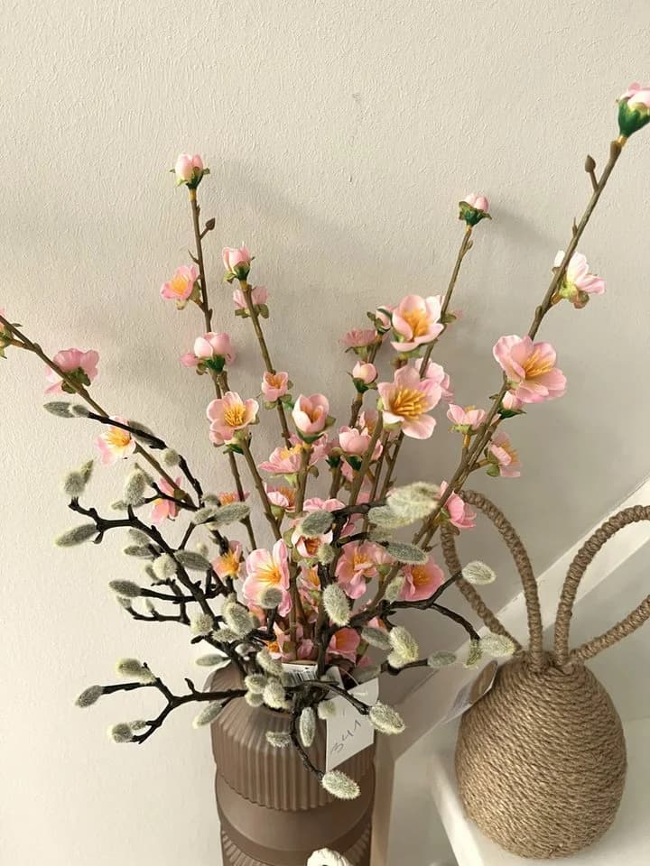Kunstzweig Kirschlorbeer Creme/Pink 86 cm - Bild 3