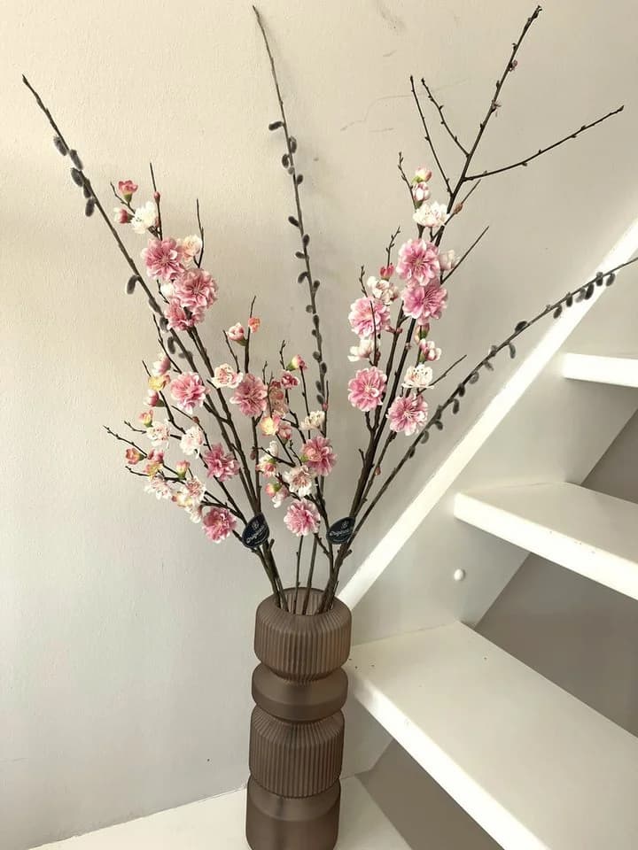 Kunstzweig Kirschlorbeer Creme/Pink 86 cm - Bild 4