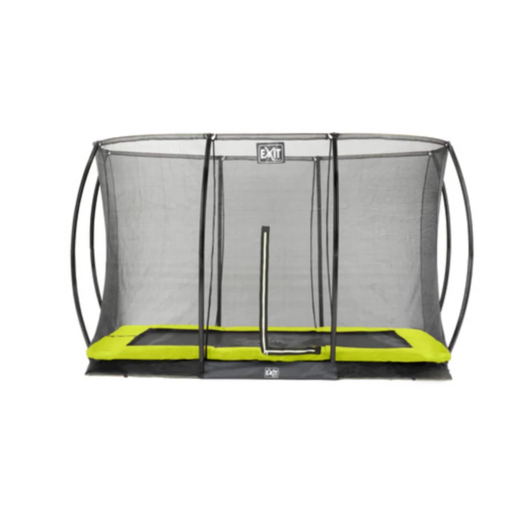 EXIT Silhouette Bodentrampolin Rechteckig 244x366 cm Lime mit Sicherheitsnetz