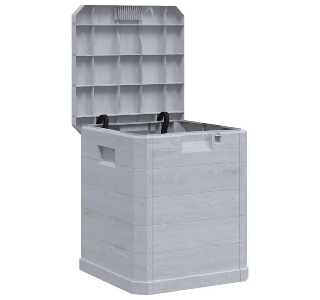 vidaXL Gartenbox 90L Hellgrau Kunststoff Holz-Optik - Bild 2
