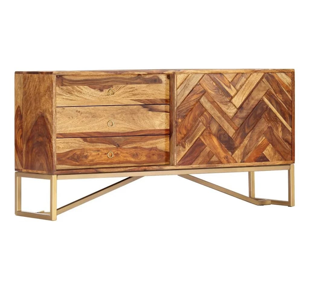 vidaXL Sideboard Massivholz Braun Mid-Century Design - Bild 2