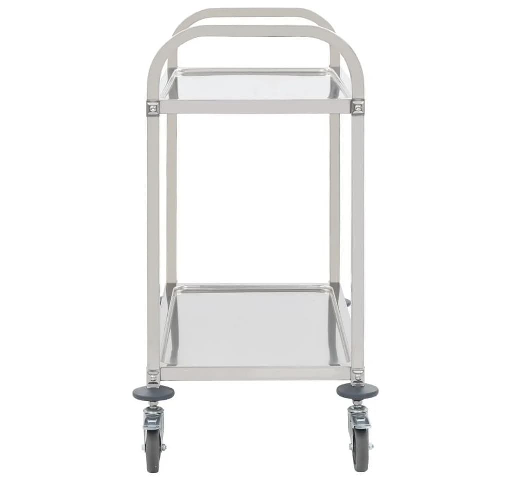 vidaXL Küchenwagen 2-stufig Edelstahl Servierwagen Silber - Bild 3