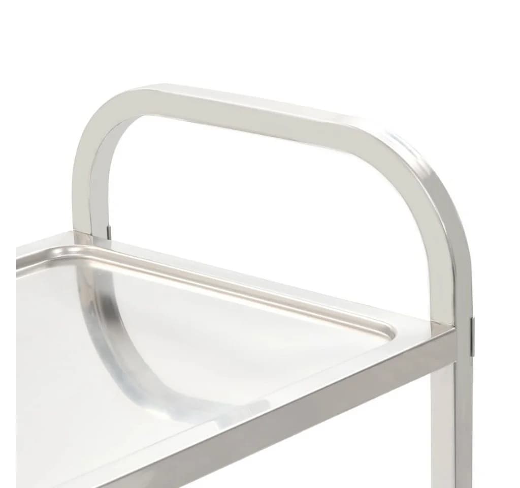 vidaXL Küchenwagen 2-stufig Edelstahl Servierwagen Silber - Bild 4
