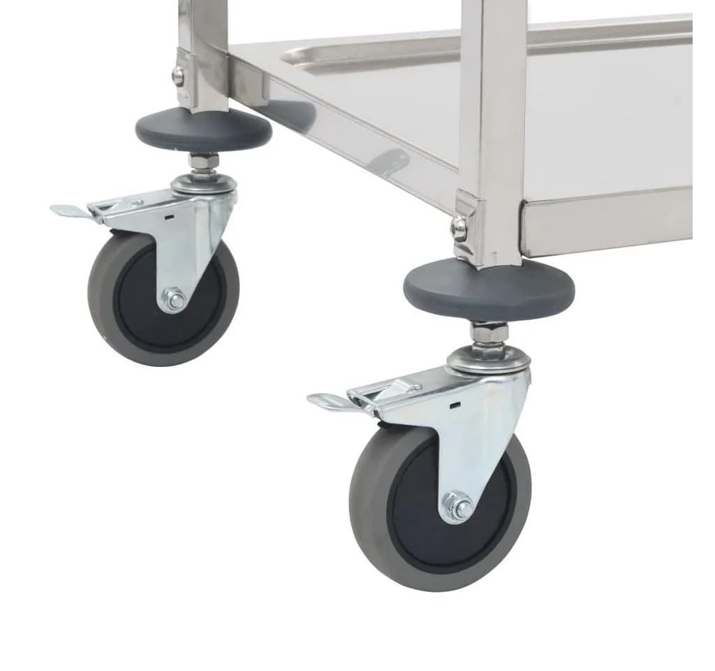vidaXL Küchenwagen 2-stufig Edelstahl Servierwagen Silber - Bild 5