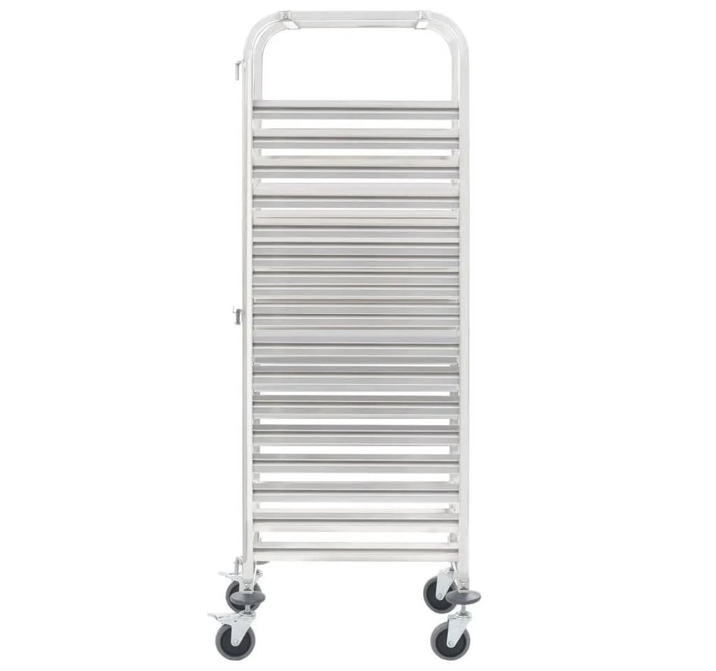vidaXL Küchenwagen Tablettwagen Edelstahl 16 Fächer Silber
