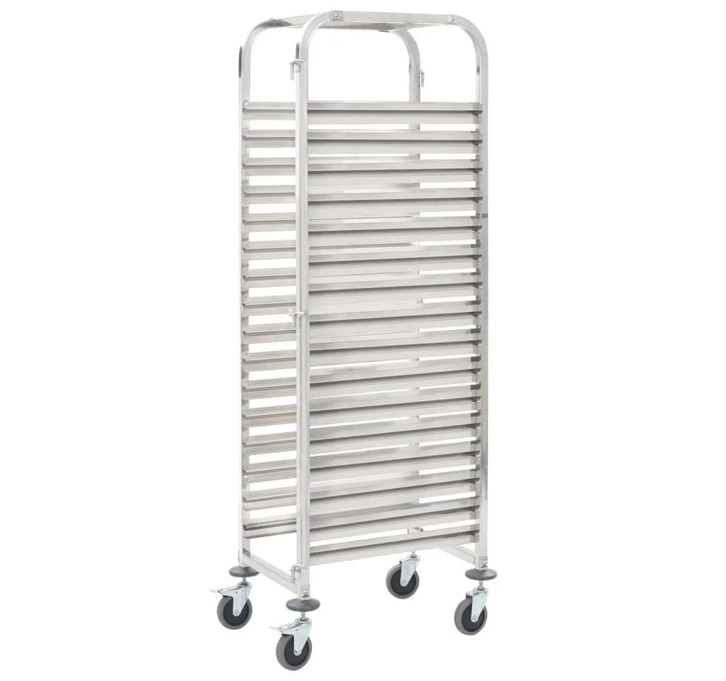 vidaXL Küchenwagen Tablettwagen Edelstahl 16 Fächer Silber - Bild 2