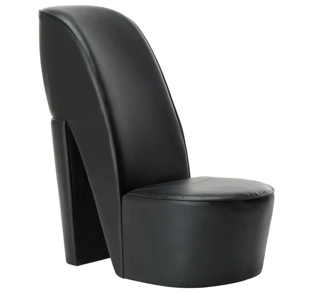 vidaXL Sessel in Stöckelschuh-Form Schwarz Kunstleder
