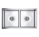 vidaXL Küchenspüle Edelstahl 2 Becken Silber Modern Bild 2