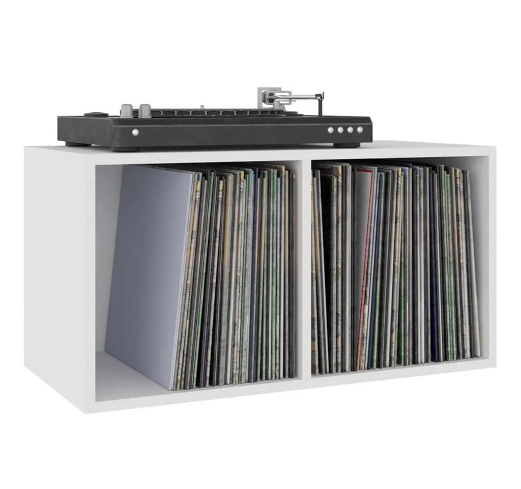 vidaXL Aufbewahrungsbox Schallplatten Weiß Holzwerkstoff - Bild 4