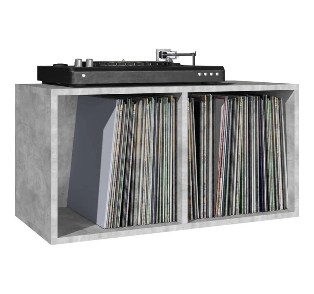 vidaXL Aufbewahrungsbox Schallplatten Betongrau Holzwerkstoff - Bild 5