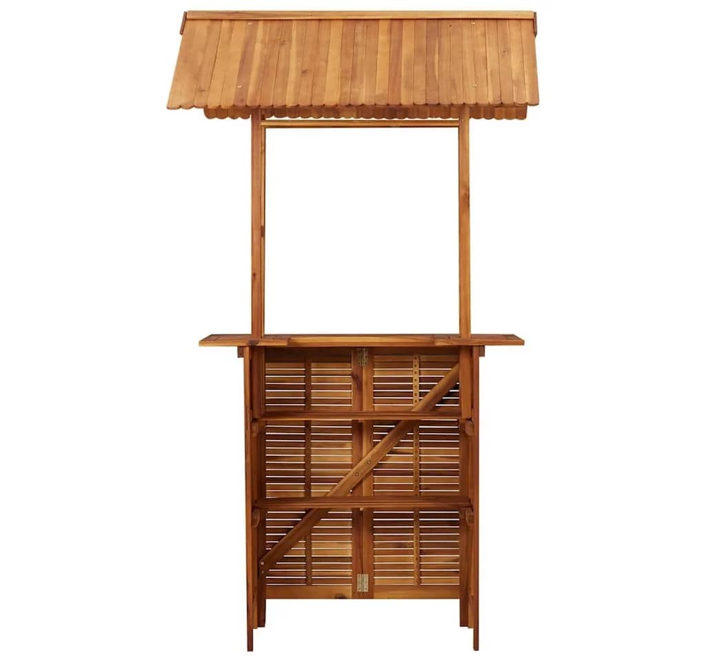 vidaXL Outdoor-Bartisch mit Dach Massivholz Braun - Bild 5