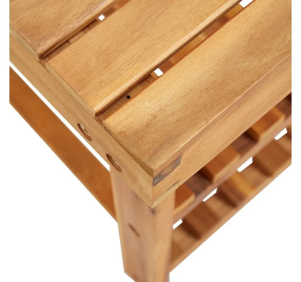 vidaXL Schuhregal aus Massivholz mit Sitzbankfunktion - Bild 4
