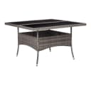 vidaXL Gartentisch Grau Poly Rattan und Glas Bild 1
