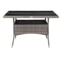 vidaXL Gartentisch Grau Poly Rattan und Glas Bild 2