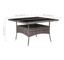 vidaXL Gartentisch Grau Poly Rattan und Glas Bild 4