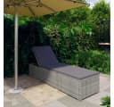 vidaXL Gartenliege Poly Rattan Grau Verstellbar Bild 1