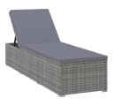 vidaXL Gartenliege Poly Rattan Grau Verstellbar Bild 2
