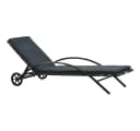 vidaXL Gartenliege mit Kissen und Rollen Poly Rattan Anthrazit Bild 2