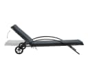 vidaXL Gartenliege mit Kissen und Rollen Poly Rattan Anthrazit Bild 3