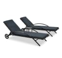 vidaXL Gartenliege-Set 2-tlg. mit Tisch Poly Rattan Anthrazit Grau Bild 2