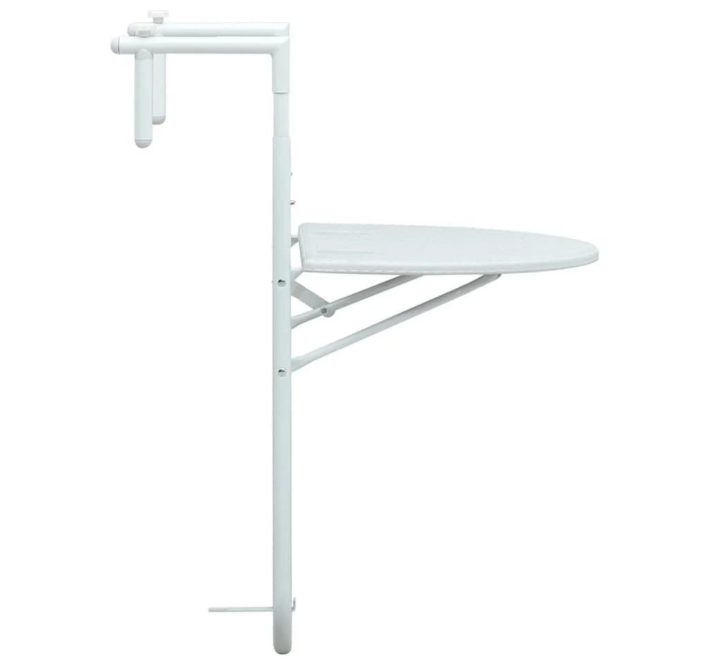 vidaXL Hängetisch Balkon Weiß Kunststoff Rattan-Optik Höhenverstellbar - Bild 3